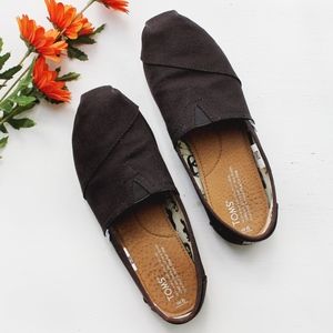 TOMS Black Canvas Women's Slip-On Shoes Size 8